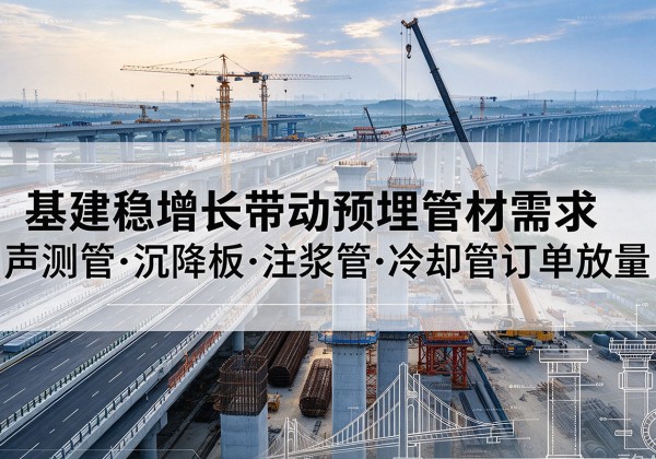 府谷基建稳增长带动预埋监测管材需求，声测管、沉降板、注浆管订单持续放量